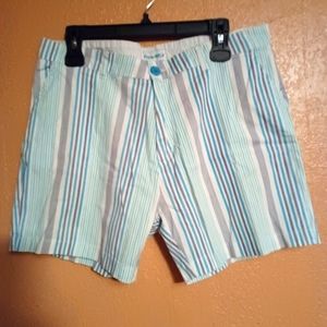 Woman's Bermuda Style "Kiwi Fresh"Stripe Shorts..Size 12... #B-0045